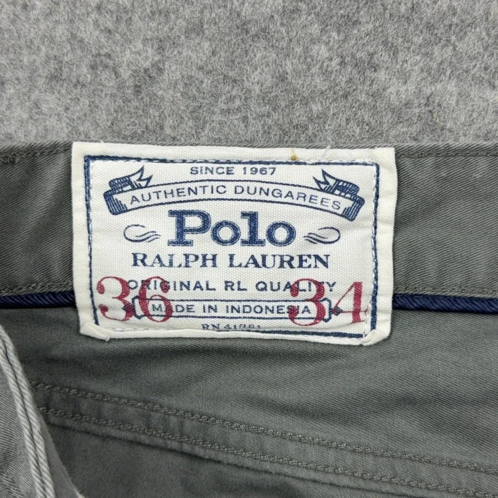 Polo Ralph Lauren Pants Men 36x34 Gray Varick Slim Straight Stretch Chino Casual